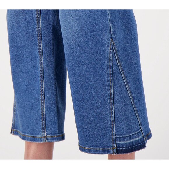 Isaac Mizrahi Live! Tall True Denim Pull On Crop Jeans Womens 4 Blue Indigo NEW - Picture 3 of 8